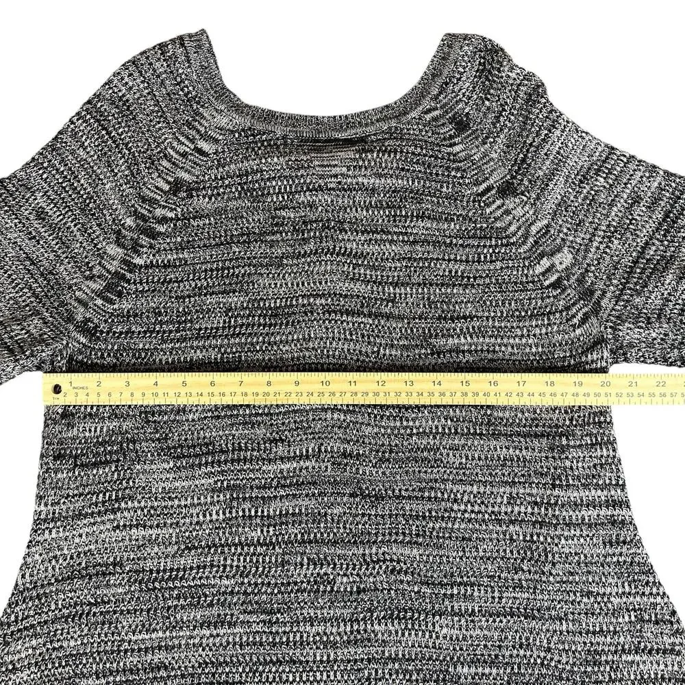 Lane Bryant Sweater Women Sze 18/20 Heather Gray 3/4 Sleeves High Low Knit Tunic